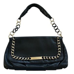 Michael Kors Black Leather Chain Shoulder Clutch